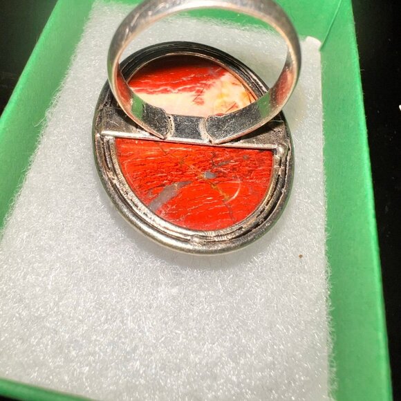 Natural Snake Skin Jasper 925 Sterling Silver Ring - Picture 4 of 4